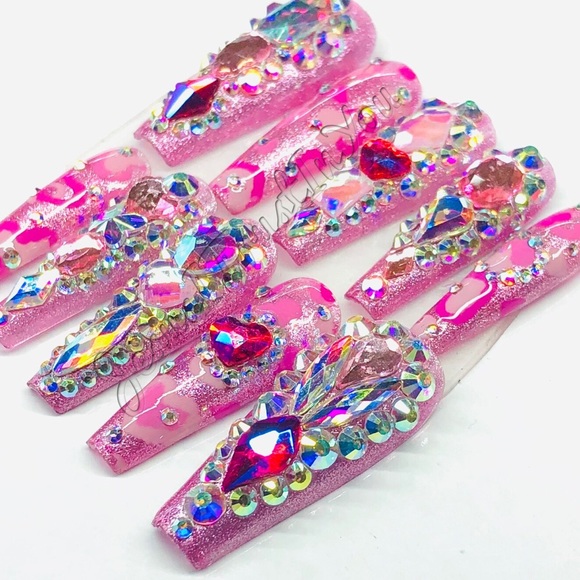 SPARKLE ❤️- LONG BALLERINA PRESS ON NAILS - Picture 5 of 11